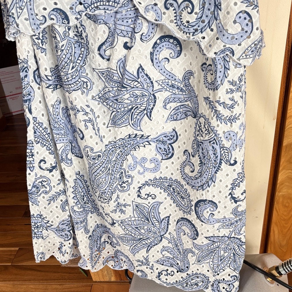 Farm Rio One-Shoulder Eyelet Midi Dress - Picture 5 of 6
